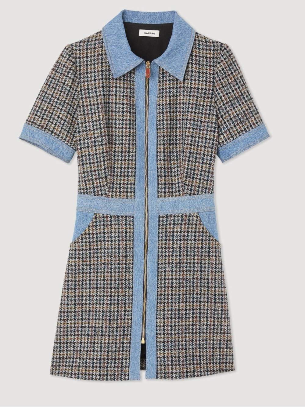 SANDRO like new plaid mini dress